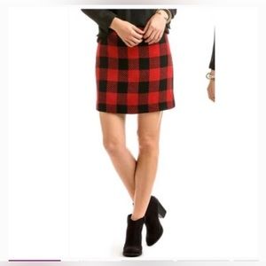 J. Crew red buffalo plaid mini skirt